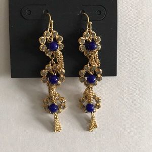 Ann Taylor Pave Flower Tassel Earrings